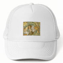 Tennis Cap:  Art Nouveau - Language of Flowers Mesh Hats