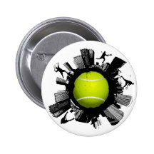 Tennis City Pinback Buttons