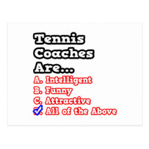 Tennis Coach Quiz...Joke Postcard