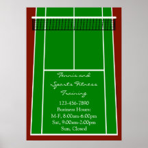 Tennis Court Layout Graphic Poster