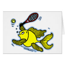 Tennis Fish, Fish Playing Tennis Greeting Card