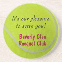 Tennis_Fuzzy Ball Design_Our Pleasure to serve you Drink Coasters