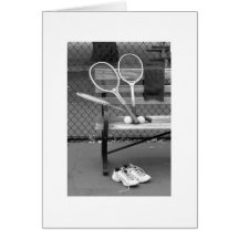 Tennis in Black and White Greeting Cards