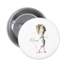 Tennis in Red Stiletto Shoes Art Pins