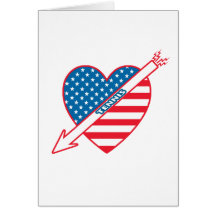 Tennis Patriot Heart Greeting Cards