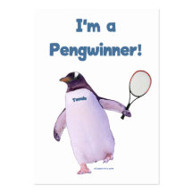 Tennis Penguin Business Card Template