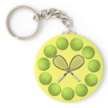 TENNIS RACQUET AND BALLS keychains