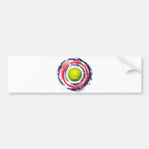 Tennis Red Blue And White Bumper Stickers