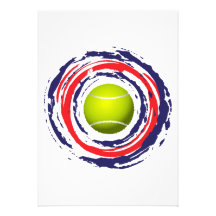 Tennis Red Blue And White Personalized Invitation
