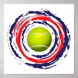 Tennis Red Blue And White Posters