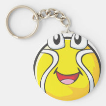 Tennis Tee Shirts - Happy Smiling Tennis Ball Key Chain