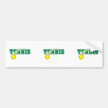 tennis text graphic bumper stickers