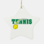 tennis text graphic christmas tree ornament