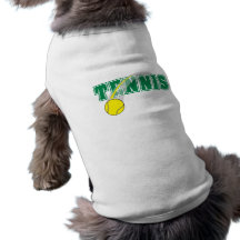tennis text graphic doggie t-shirt