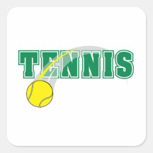 tennis text graphic square sticker