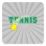 tennis text graphic square stickers