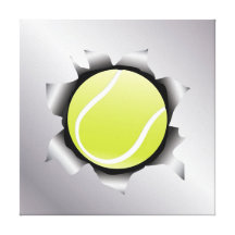 tennis thru metal sheet canvas print
