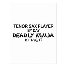 Tenor Sax Deadly Ninja by Night Post Card