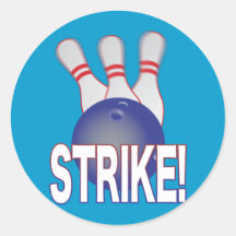Tenpin Bowling Round Sticker