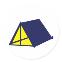Tent - Camping Round Sticker