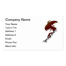 Tentacled and Horned Alien Ripping Through Business Card