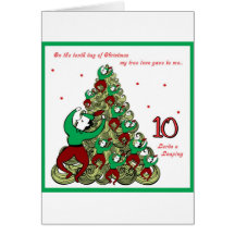 Tenth Day of Christmas Greeting Card