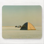 Tents on salt plains in Botswana, Africa mousepads