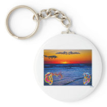 Tequila Sunrise Over Atlantic Big Beach Big Fun Key Chain