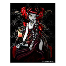Terra Darkness Fire Fairy Postcard