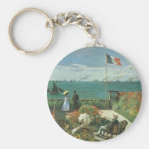 Terrace at the Seaside, Saint Adresse Claude Monet Keychains