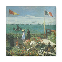 Terrace at the Seaside, Saint Adresse Claude Monet Magnet