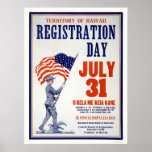 Territory of Hawaii Registration Day July 31 Posters