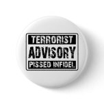 Terrorist Advisory 3 Pinback Buttons