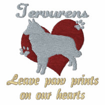 Tervurens Leave Paw Prints Embroidered Shirt