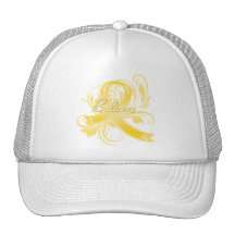 Testicular Cancer Believe Flourish Ribbon Mesh Hat