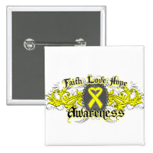 Testicular Cancer Faith Love Hope Deco Heart Pinback Buttons