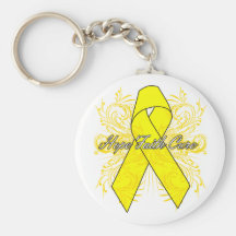 Testicular Cancer Flourish Hope Faith Cure Keychains