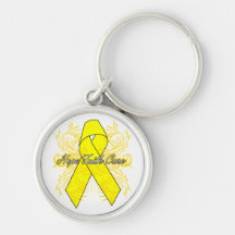 Testicular Cancer Flourish Hope Faith Cure Keychains