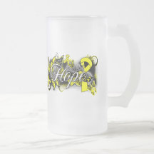 Testicular Cancer Hope Garden Ribbon Coffee Mugs