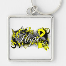 Testicular Cancer Hope Garden Ribbon Keychains