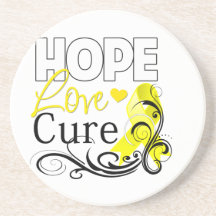 Testicular Cancer Hope Love Cure Drink Coaster