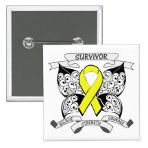 Testicular Cancer Survivor Butterfly Strength Pinback Button
