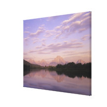 Teton Range reflected on the Snake River. Grand Te Stretched Canvas Prints