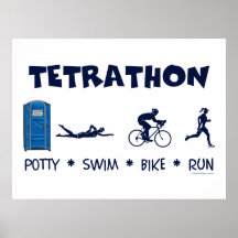 Tetrathon Triathlon T-shirt Posters