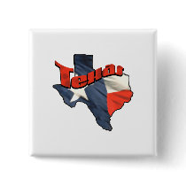 Texan Lone Star State retro flag map of Texas Button