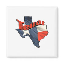 Texan Lone Star State retro flag map of Texas Fridge Magnets