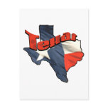 Texan Lone Star State retro flag map of Texas postcards