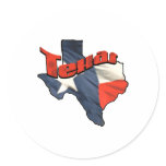 Texan Lone Star State retro flag map of Texas stickers