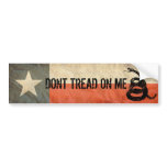 Texas and Don’t Tread on Me Flag Together bumper stickers