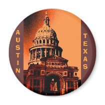 TEXAS, AUSTIN REFRIGERATOR MAGNET